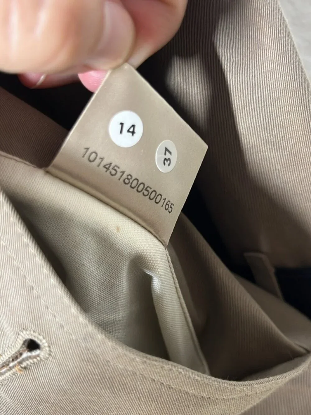 BURBERRY Beige and Black Leather Trim Women' Classic Trench Coat Size US 8 - Picture 9 of 13